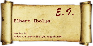 Elbert Ibolya névjegykártya